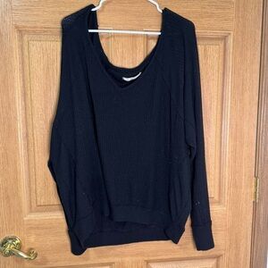 Free people Black V-Neck Sweater